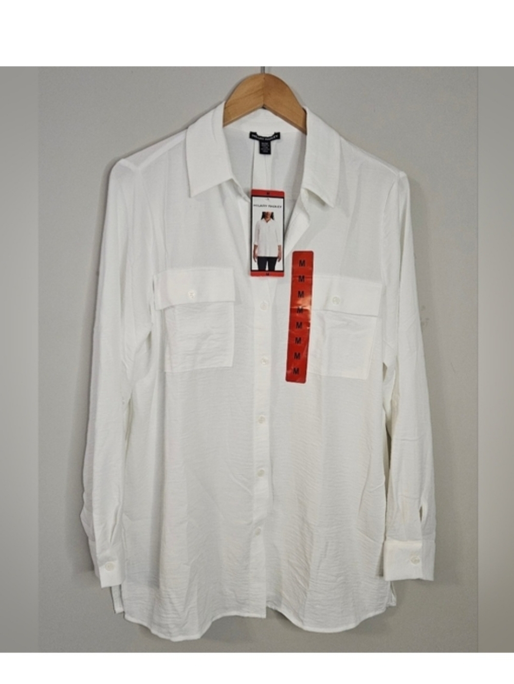 Hilary Radley Women's White Long-Sleeve Tunic Blouse - Picture 3 of 6